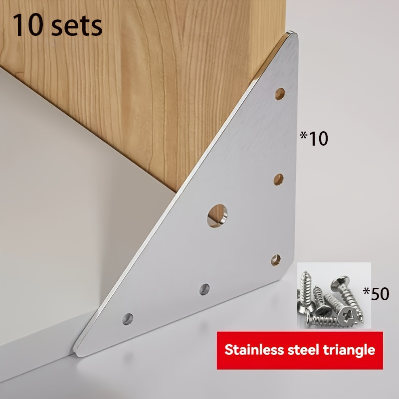 Furniture Hardware Fasteners - 10 Sets Edelstahl-Eckwinkel und Flachwinkel-Eisenbefestigungen zur