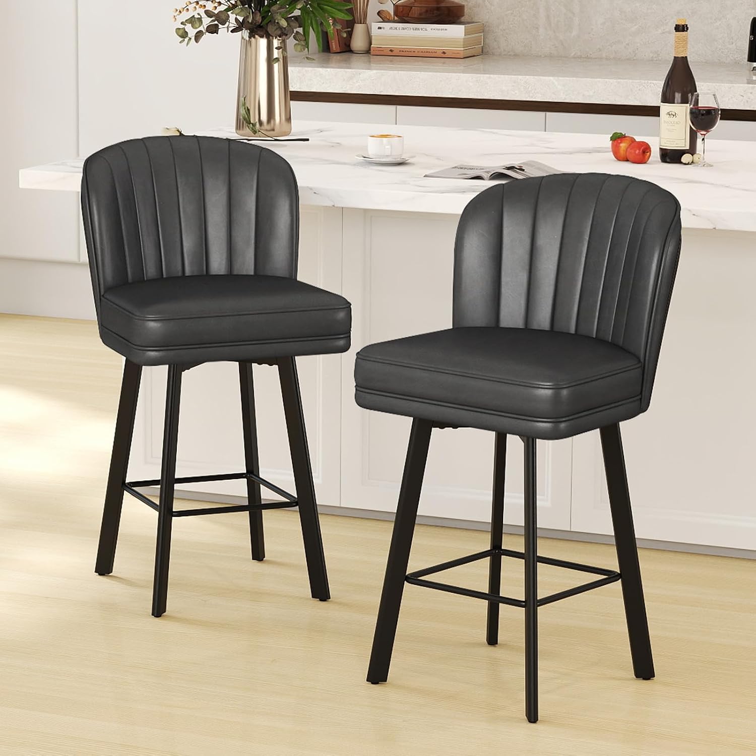 Furniture Leg Set - Moderne drehbare Barhocker in Thekenhöhe, 2er-Set,