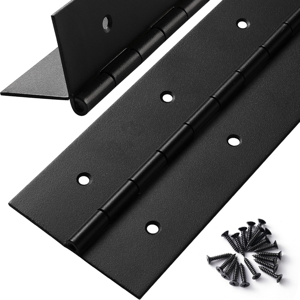 Piano Hinge Continuous - 6-20 Zoll schwarze Klavierklappenscharniere, hochbelastbar, Edelstahl