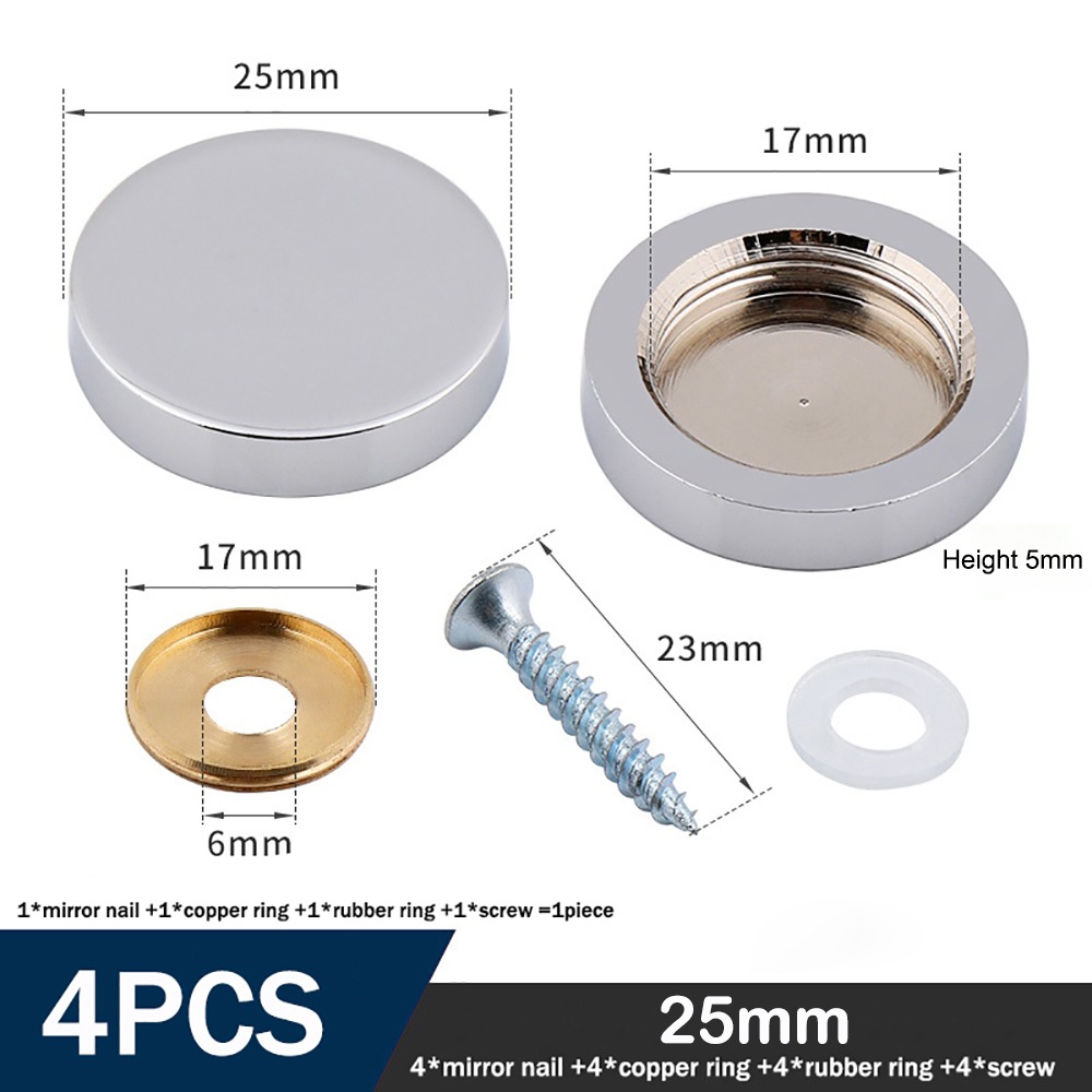 Furniture Hardware Fasteners - Möbelbeschläge, Kupferschrauben, dekorative Kappe, silberfarben, mehrere