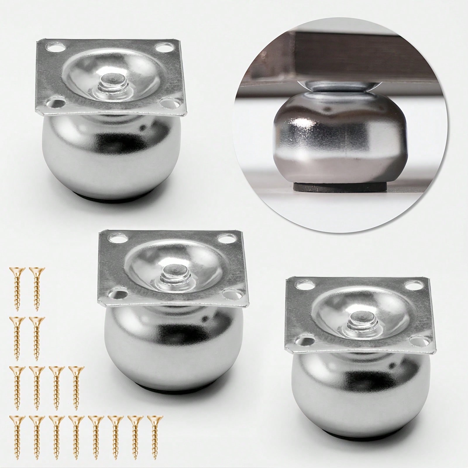 Furniture Leg Set - [4 Stück Metallmöbelbeine] 4 Stück polierte