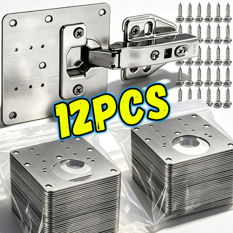 Furniture Hardware Replacement Parts - Scharnier-Reparaturplatten-Set für Schranktüren, Edelstahl, Hochleistungs-Scharnier-Reparaturplatte mit