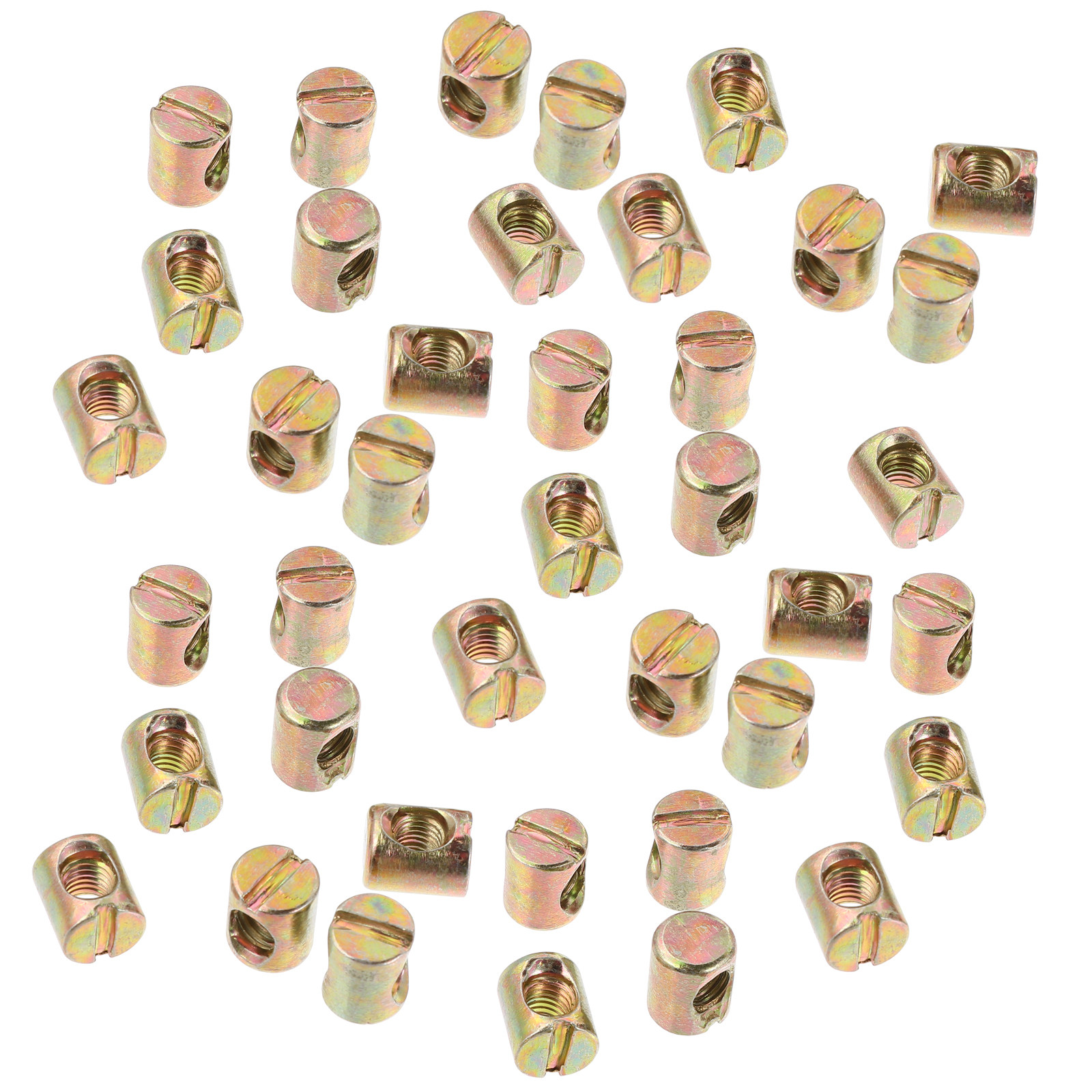 Furniture Hardware Barrel Nut - 55 Stück Kreuzschlitzmuttern für Bettmöbelmontage, Stahlverbinder,