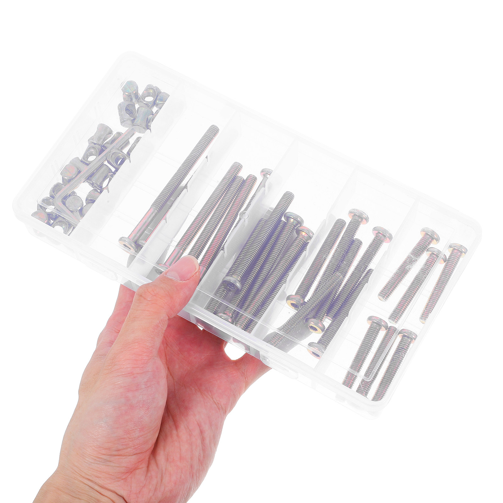 Furniture Hardware Barrel Nut - 49-teiliges Sechskant-Innensechskantschrauben- und Zylindermutter-Set M6x40-80 mm,