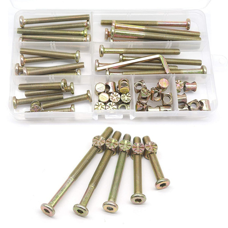 Furniture Hardware Barrel Nut - 50 stücke M6x40/50/60/70/80mm Krippe Schrauben Hardware