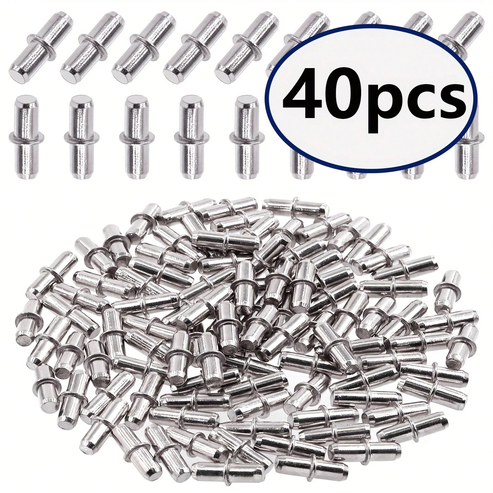 Shelf Peg Support - 40 Stück Regalstifte, Wandschichtbrett, Stiftbefestigungsteile, Stützstifte,