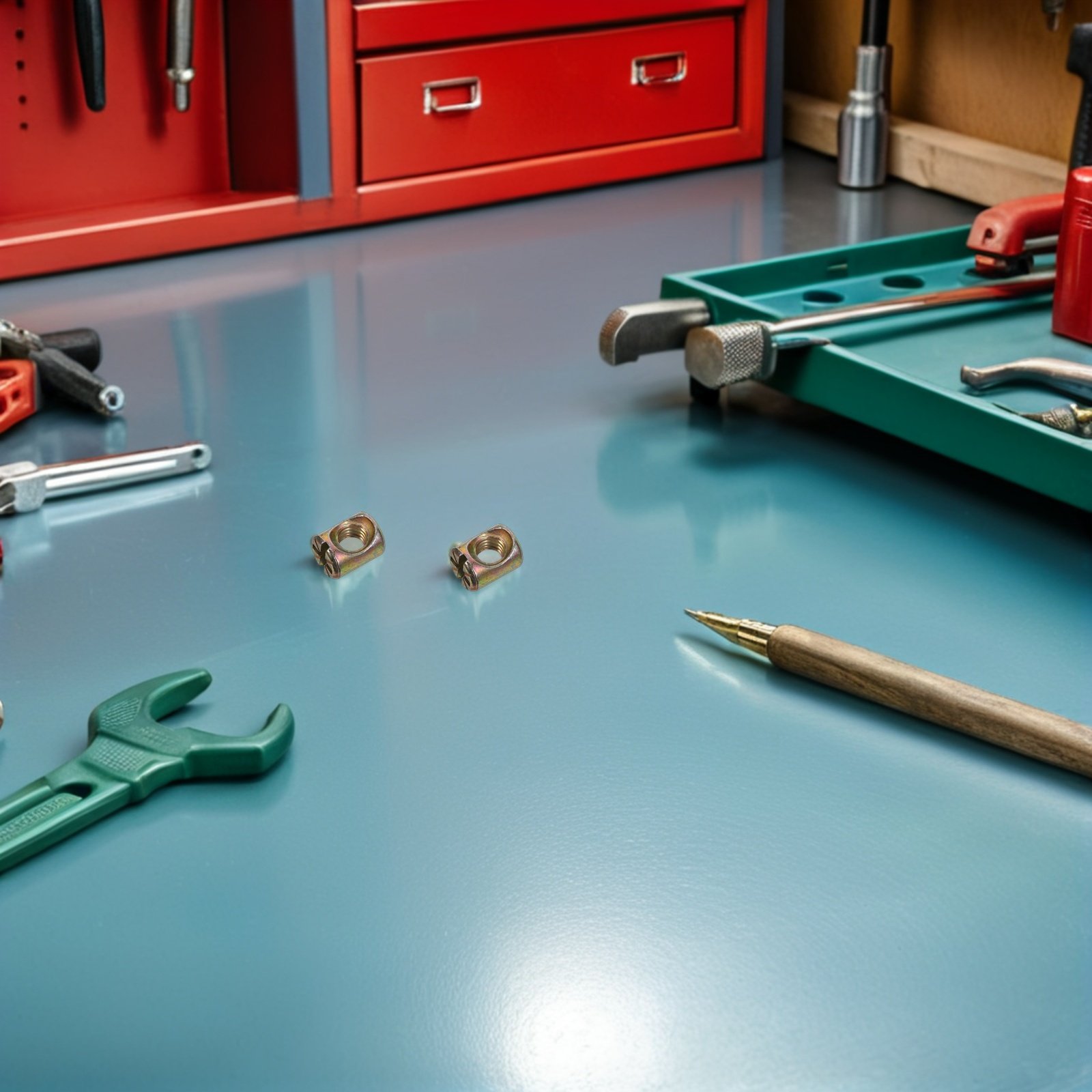 Furniture Hardware Barrel Nut - 50-teiliges Möbelverbinder-Schrauben- und Schlitzmuttern-Set, Kopfteil-Hardware, Bettgestell-Reparaturteile,