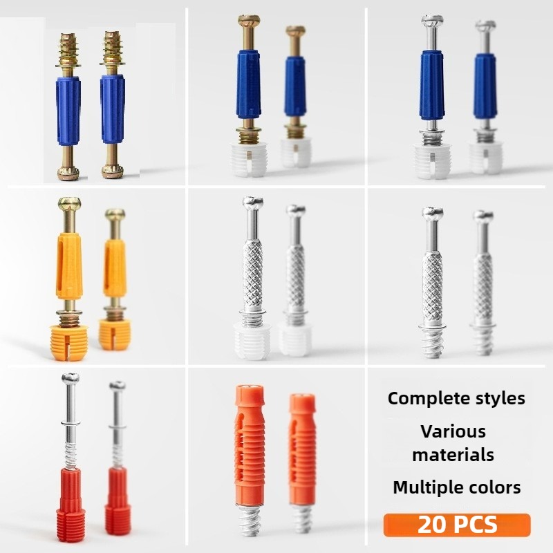 Furniture Hardware Fasteners - 20 Stück Drei-in-Eins-Schrauben-Möbelverbinder, Schrank- und Schreibtischverbindungsstücke,