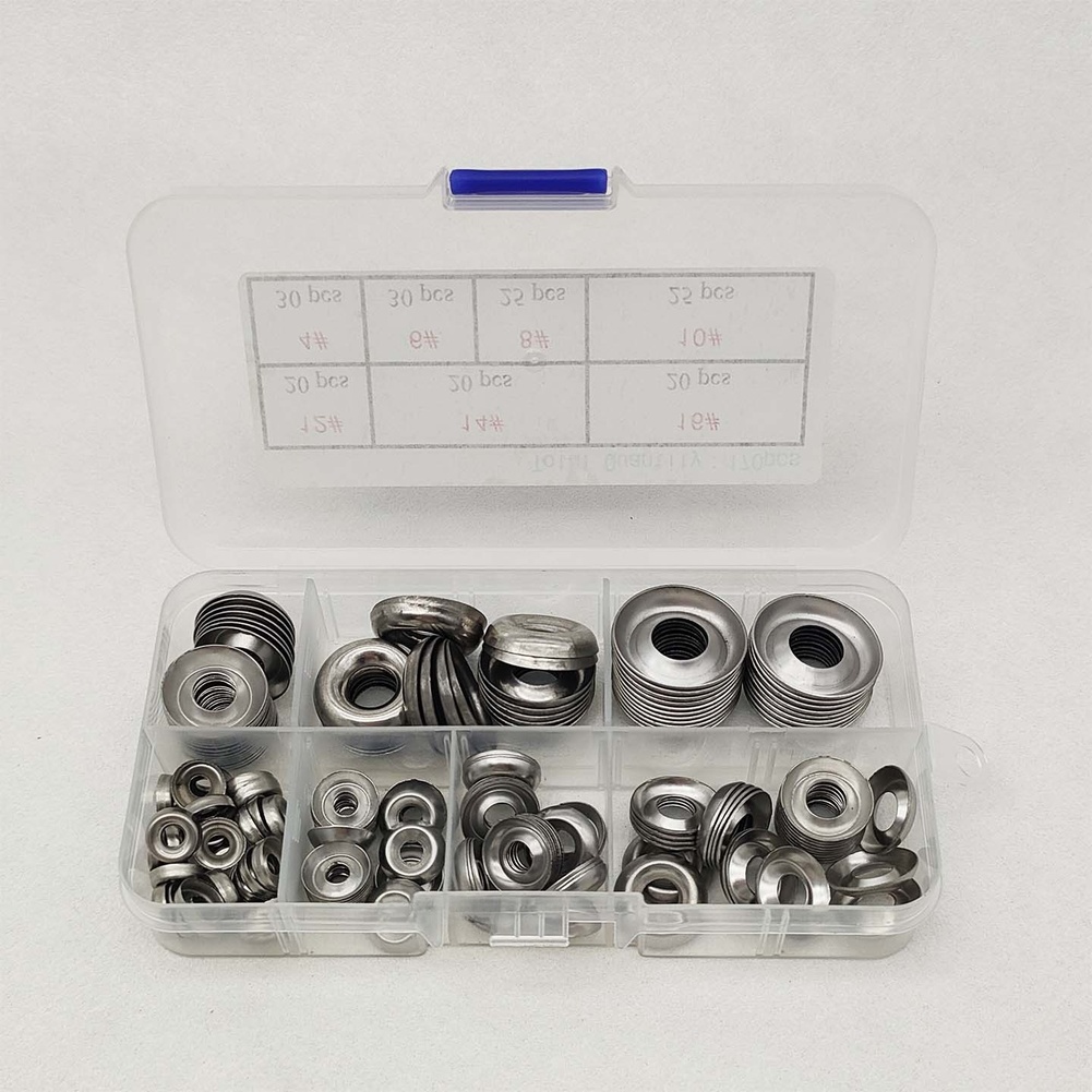Furniture Hardware Fasteners - 170-teiliges Fisheye-Unterlegscheiben-Set aus Edelstahl 304, 4-16,