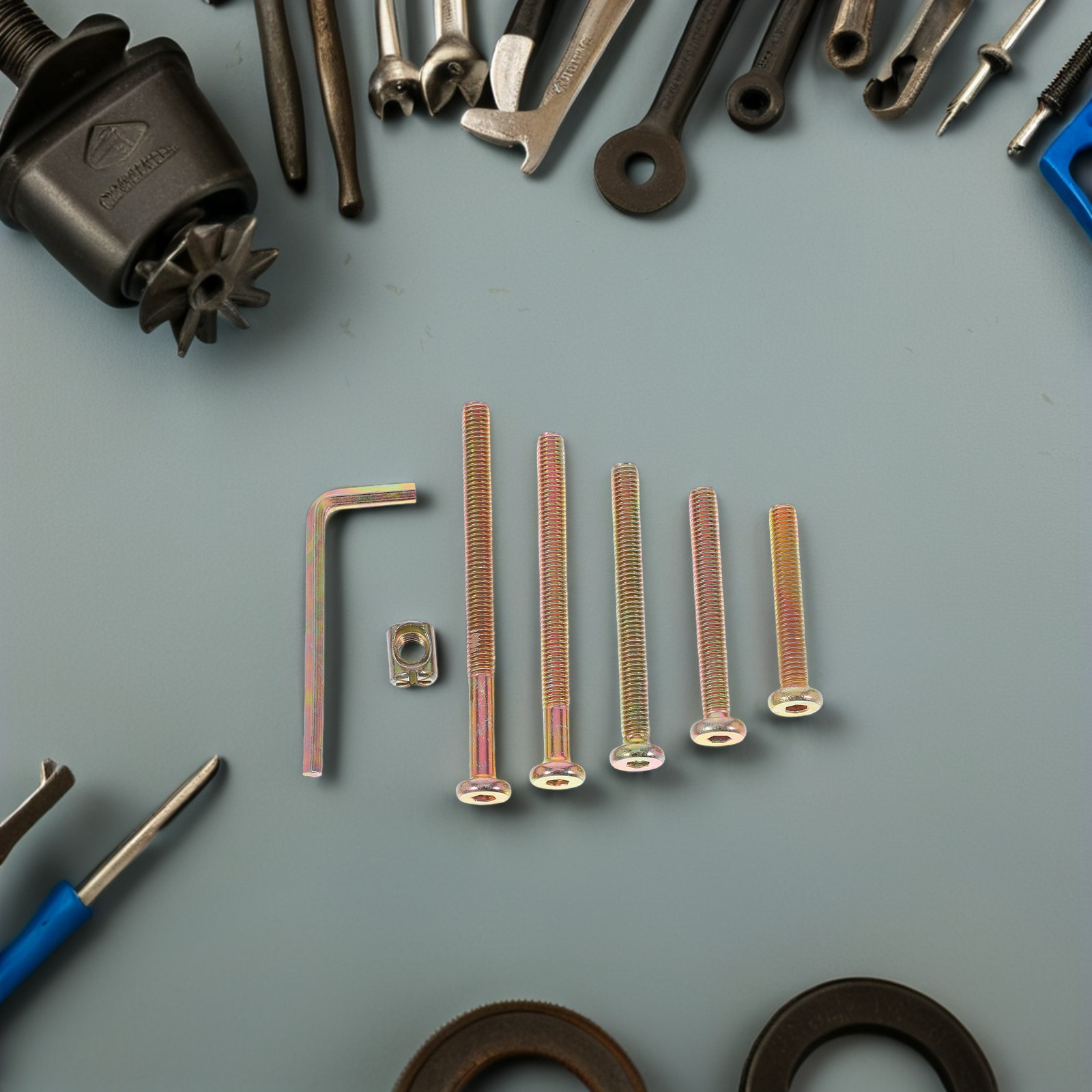 Furniture Hardware Barrel Nut - 49-teiliges Sechskant-Schrauben- und Zylindermutter-Set M6 X
