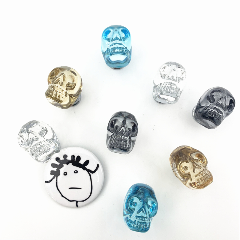Unique Furniture Hardware Pulls - LCH Klarer Kristall-Knopf in Totenkopfform, einzigartiger