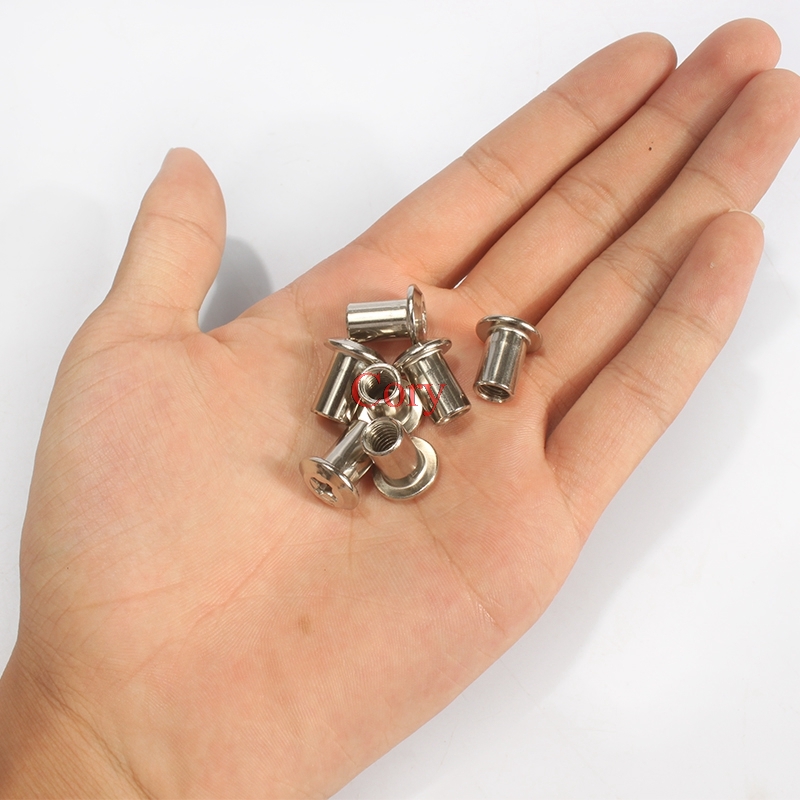 Furniture Hardware Barrel Nut - 10 Stück 6 mm Zylindermutter Flachkopf