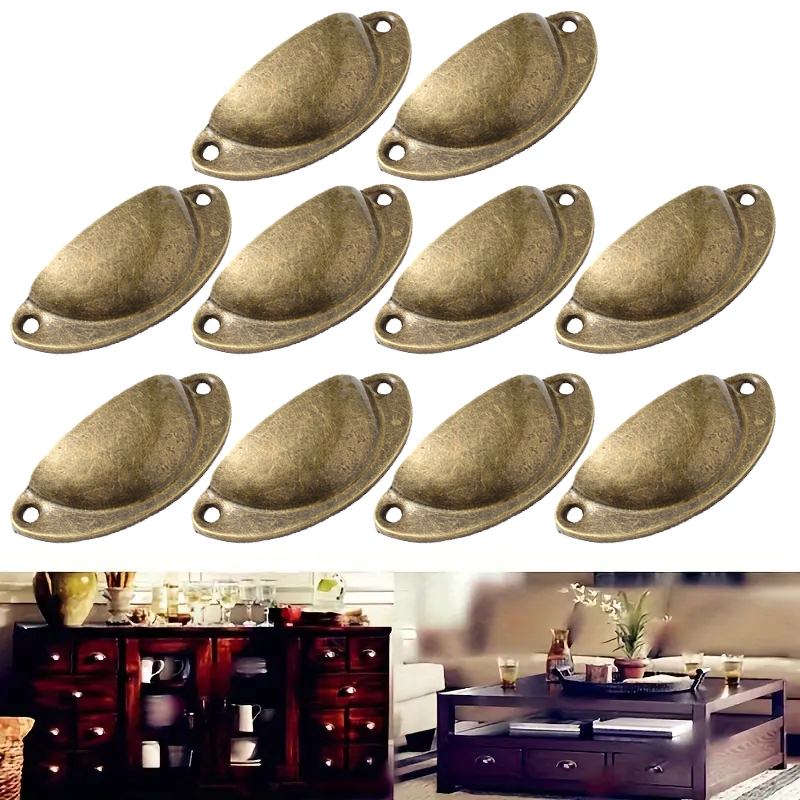 Vintage Furniture Hardware Replacement - 10 Stück Schrankgriffe, Schubladenknöpfe, Ersatzgriffe, Vintage-Muschelgriffe