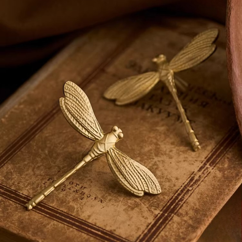 Unique Furniture Hardware Pulls - Französische Libellen-Messinggriffe, Einloch-Schubladengriffe für Kleiderschränke, luxuriöse