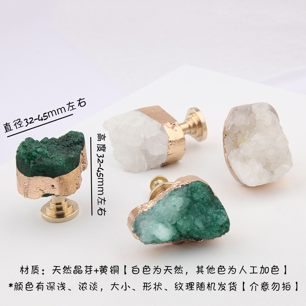 Natürlicher weißer Kristallzah – Drawer Pull Gold Bewertung und Preis