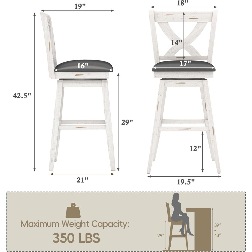 Drehbare Barhocker-Set, 2 Stüc – Furniture Leg Set Bewertung und Preis