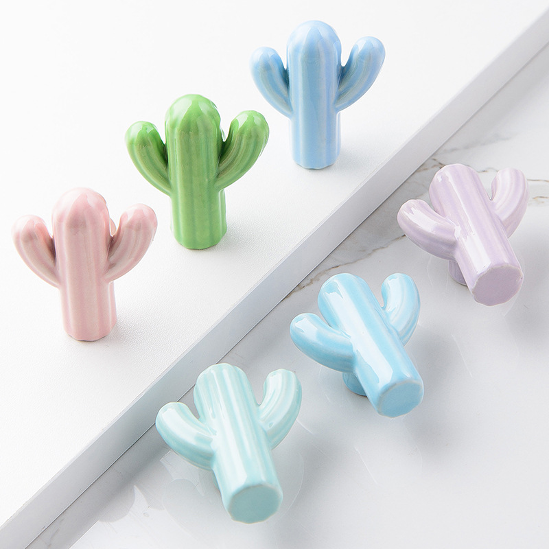 1/4 Stück bunter Keramik-Kaktu – Unique Furniture Hardware Pulls Bewertung und Preis