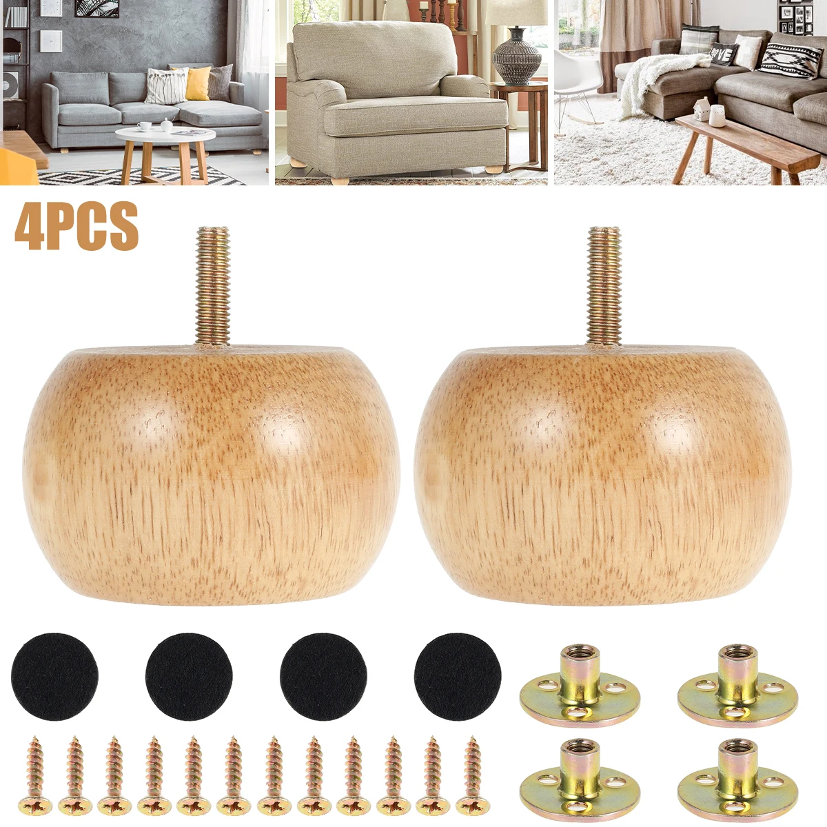 4/8 Stück Möbelbeine, Holzmöbe – Furniture Leg Set Bewertung und Preis