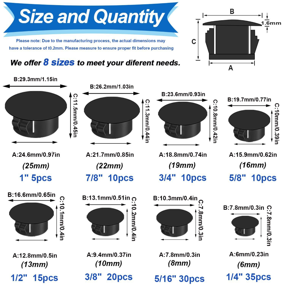 135 stücke Schwarz Abdeckung S – Furniture Screw Type Bewertung und Preis