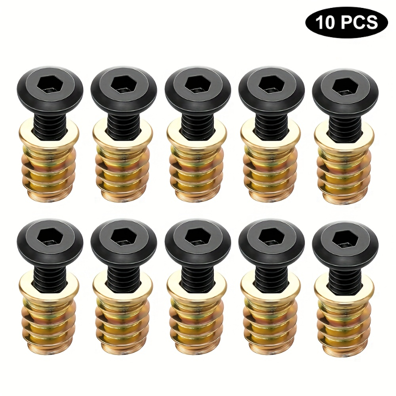 10PCS Mutter Gewinde Einsätze  – Furniture Hardware Fasteners Bewertung und Preis