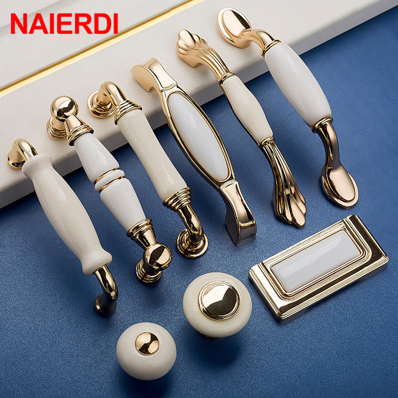NAIERDI Gold Weiß Creamic Schr – Drawer Pull Gold Bewertung und Preis
